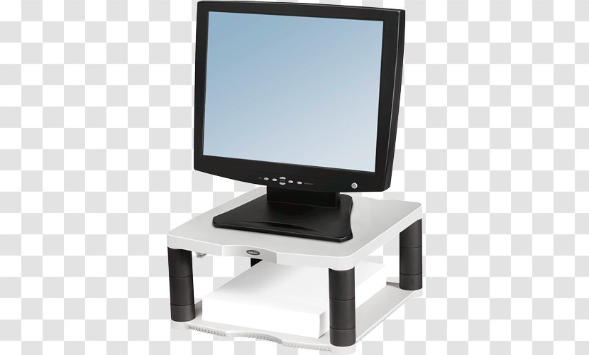 Computer Monitors Fellowes - Screen - Monitor Riser PlusStand For Flat Panel Display Desk-Mount Dual Arm, Supports 24 Pounds, BlackComputer Stand Transparent PNG