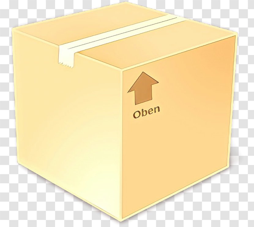 Box Carton Yellow Shipping Package Delivery - Cartoon - Paper Product Cardboard Transparent PNG