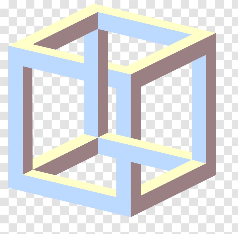 Impossible Cube Object Necker Drawing - Edge - Geometrical Penrose Transparent PNG