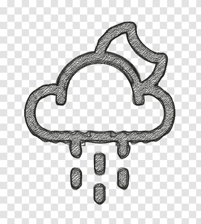 Cloud Icon Forecast Moon - Rain - Metal Weather Transparent PNG