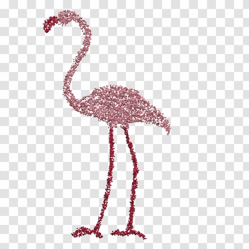 Pink Flamingo Glitter Vertebrate Bird - Red Transparent PNG