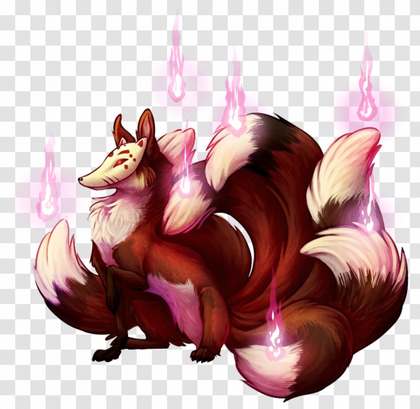 Nine Tailed Fox Red Gray Wolf Kitsune Wow Haha Transparent Png