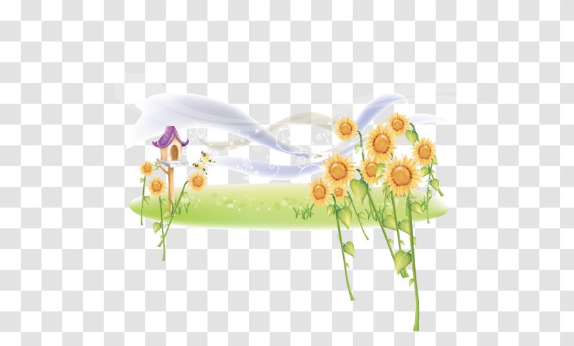 Cartoon - Grass - Vector Sunflower Transparent PNG