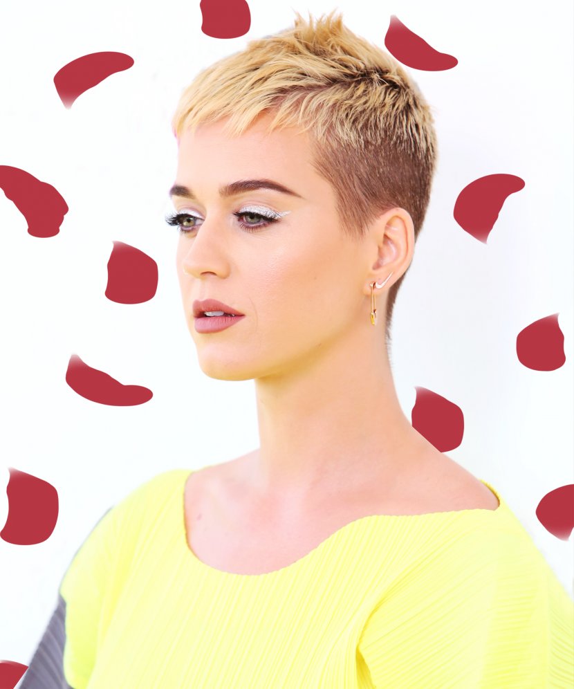 Katy Perry Hairstyle Pixie Cut Fashion - Watercolor Transparent PNG