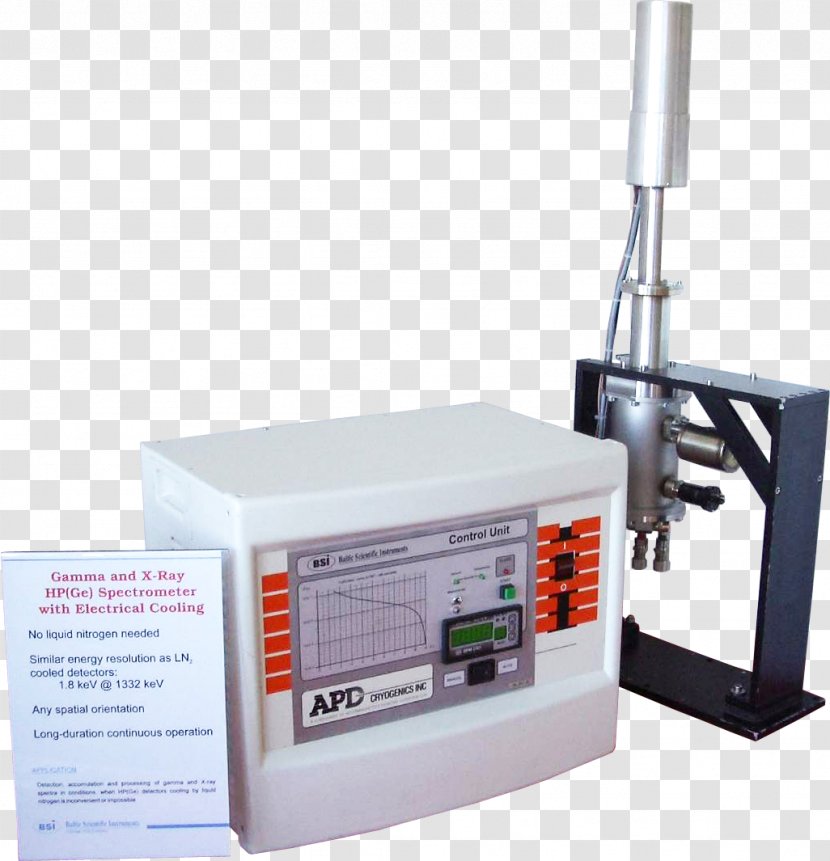Spectrometer Gamma Ray Detector X-ray Liquid Nitrogen - Irradiation - Spectroscopy Transparent PNG