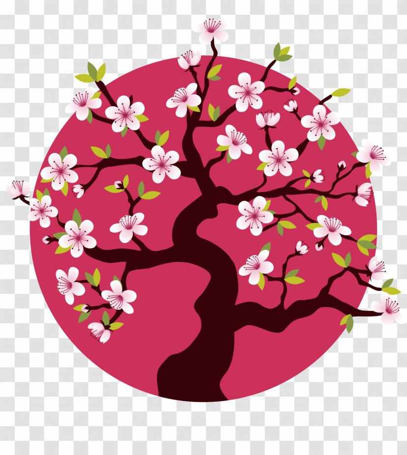 Cherry Blossom Flower Tree - Rose - Creative Pink In Full Bloom Transparent PNG