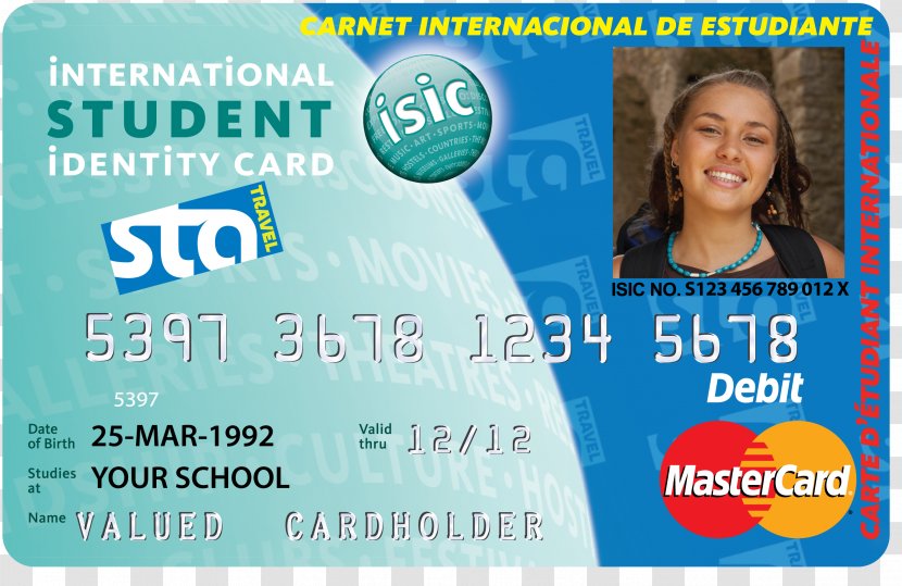 International Student Identity Card Mastercard Discounts And Allowances Travel - Prepaid Creditcard Transparent PNG