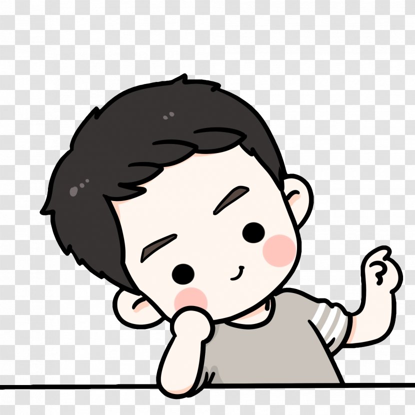 Q-version Cartoon Avatar Comics Significant Other - Heart - Hand-painted Cute Boy Transparent PNG