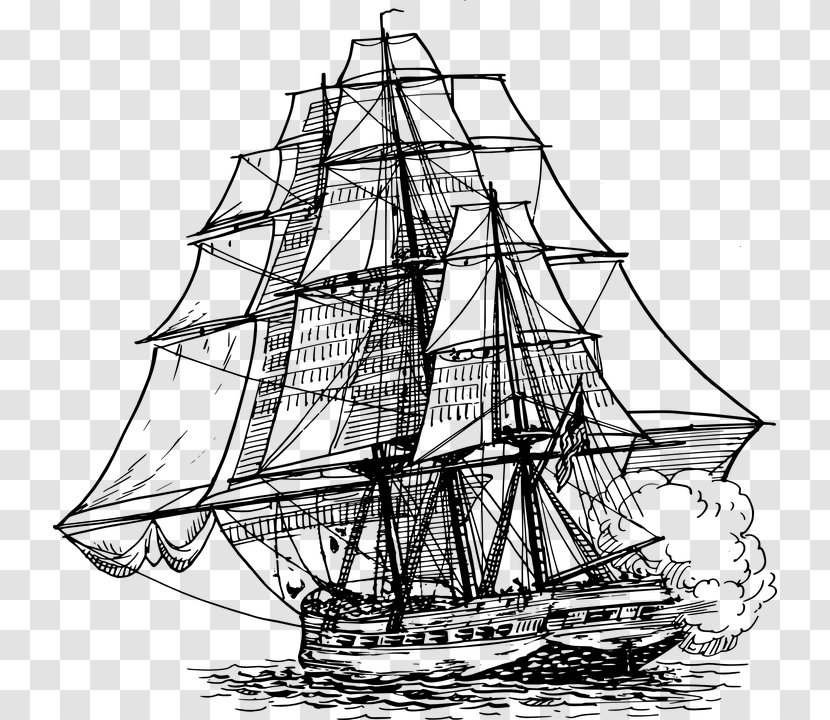 Frigate Drawing Ship Of The Line Art - East Indiaman Transparent PNG