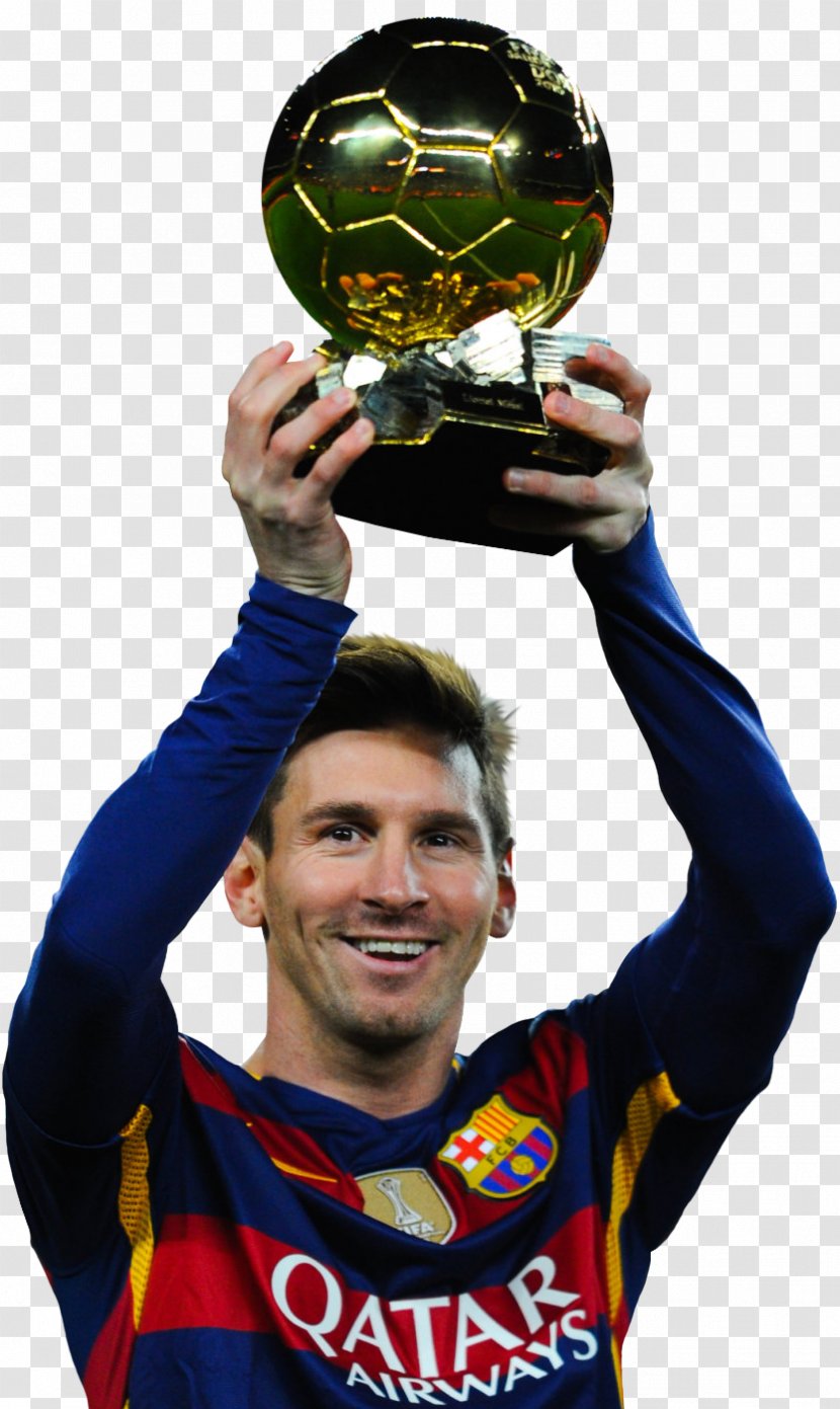 Lionel Messi Trophy FC Barcelona American Football Protective Gear - Gold Transparent PNG
