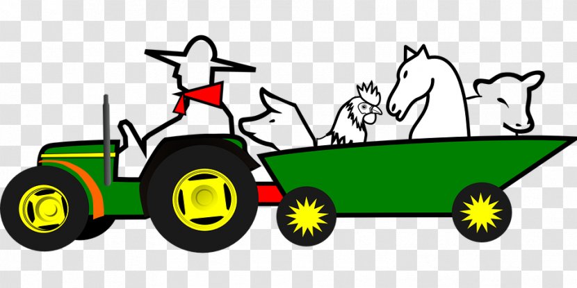 John Deere Ox Tractor Agriculture Clip Art - Brand - The Driver In Car With Sheep Transparent PNG