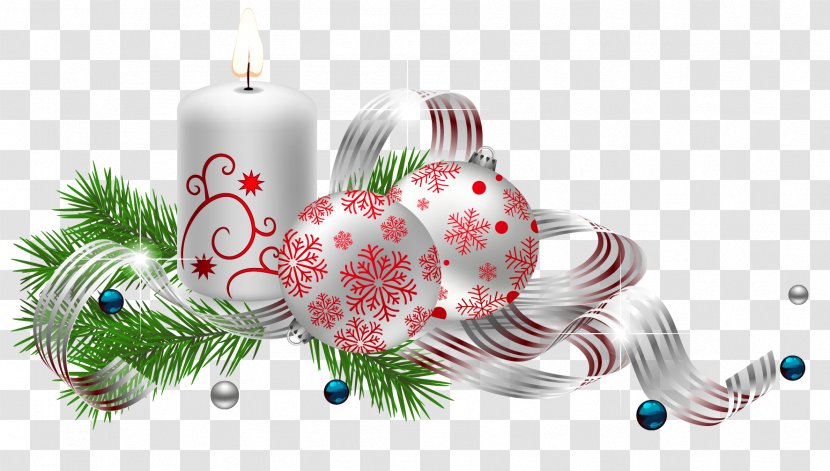 Christmas Tree Ornament - Transparent Decoration With Candles Picture Transparent PNG
