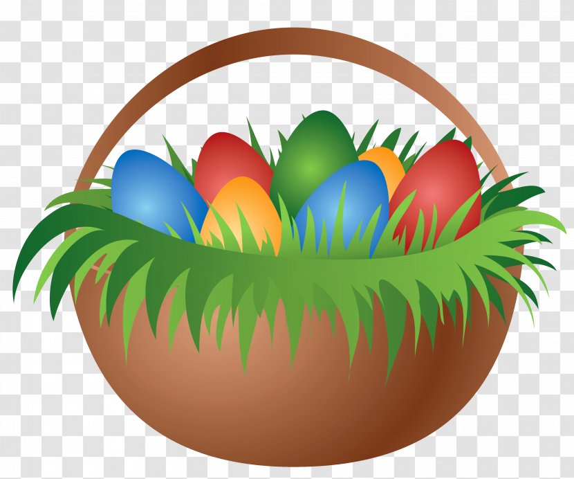 Easter Bunny Egg Basket Clip Art - Painted With Eggs Picture Transparent PNG