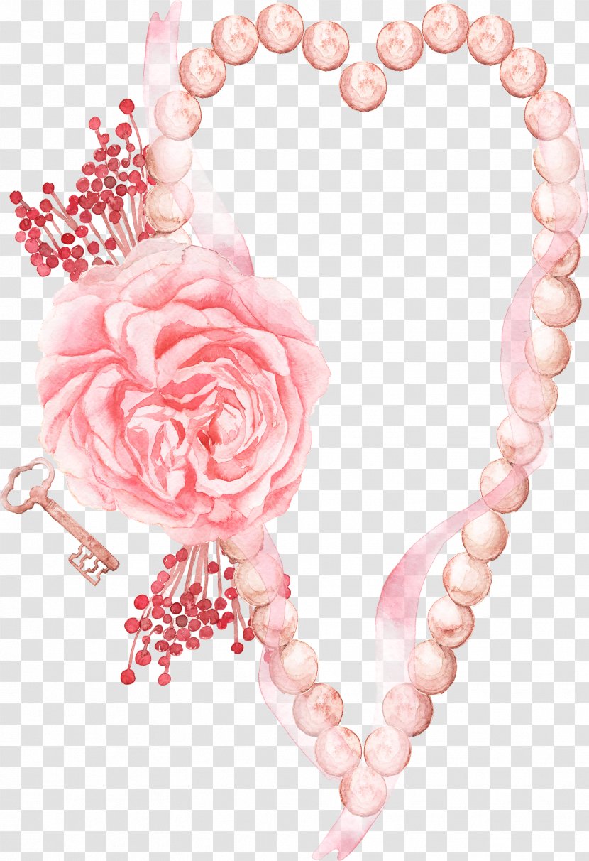 Watercolor Color Painting - Jewellery - Flower Necklace Key Transparent PNG