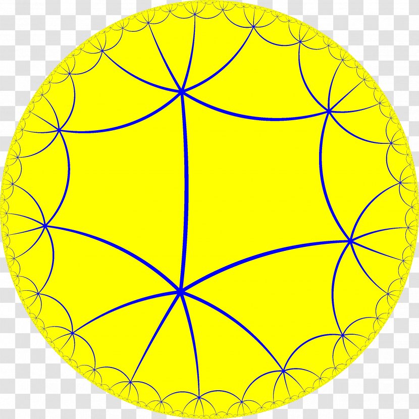 Order-6 Square Tiling Geometry Triangular - Yellow Transparent PNG