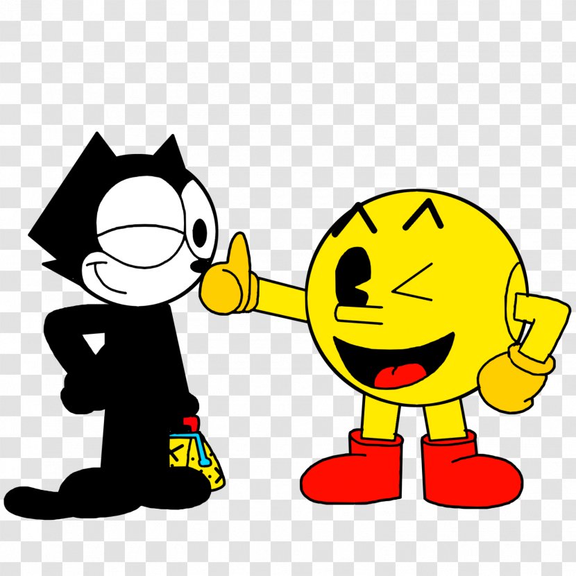 Felix The Cat Pac-Man Cartoon Crossover - Smiley - Pac Man Transparent PNG