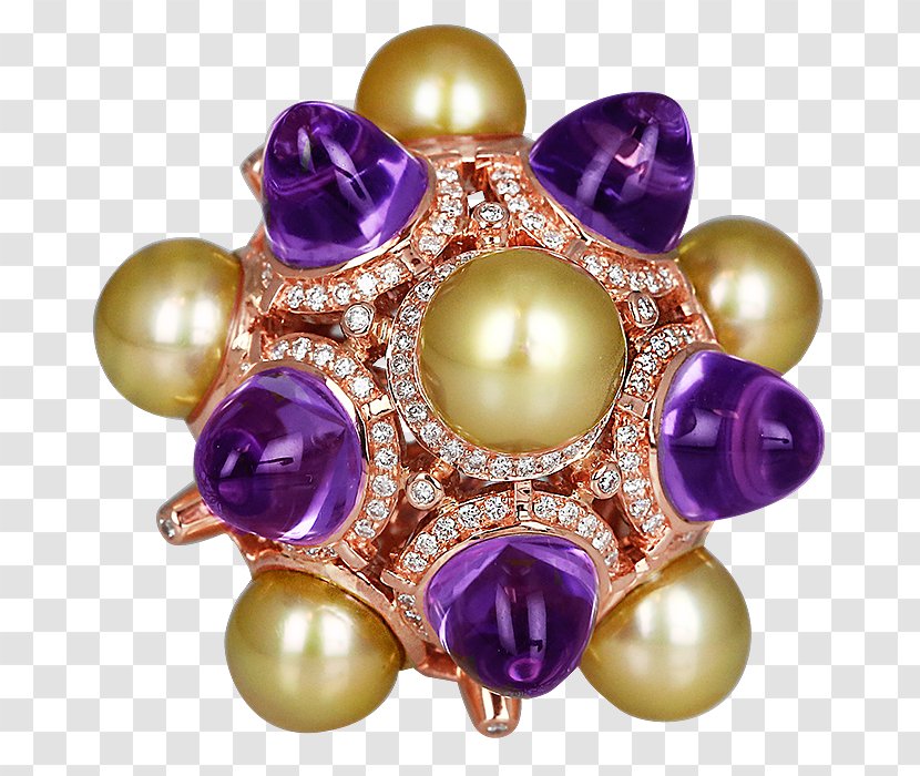 Amethyst Purple Brooch Bead - Cobochon Jewelry Transparent PNG