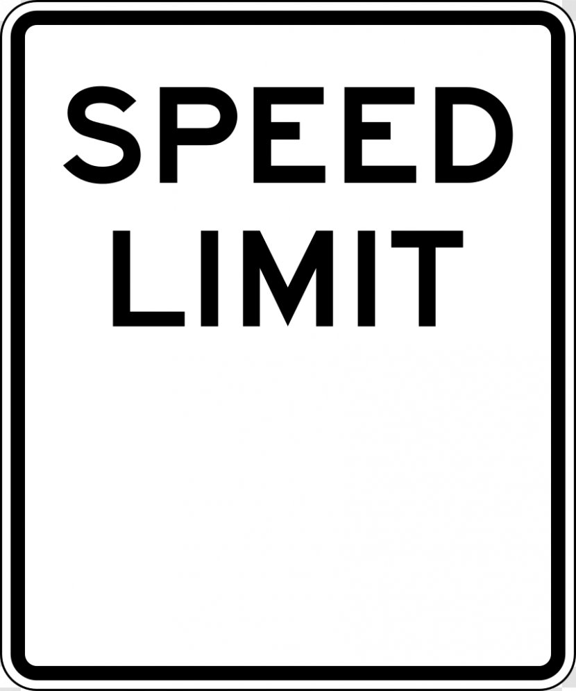 Speed Limit Traffic Sign Manual On Uniform Control Devices Clip Art - Black And White - Cliparts 3 Transparent PNG