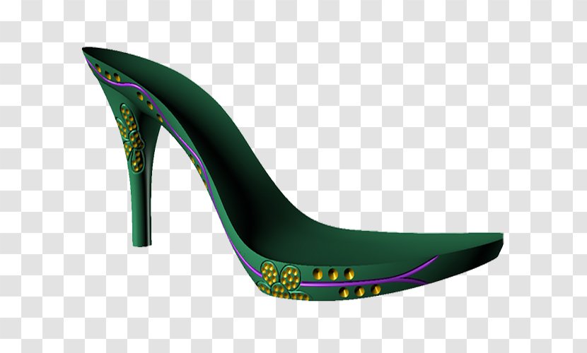 High-heeled Footwear Shoe Designer - Ink - Dark Green High Heels Transparent PNG