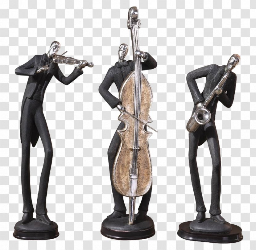 Figurine Statue Jazz Musician Sculpture - Cartoon - Figure Transparent PNG