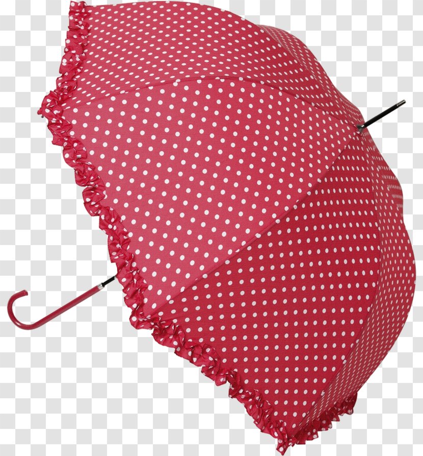 Umbrella Polka Dot Ruffle Rain Gingham - Red Transparent PNG