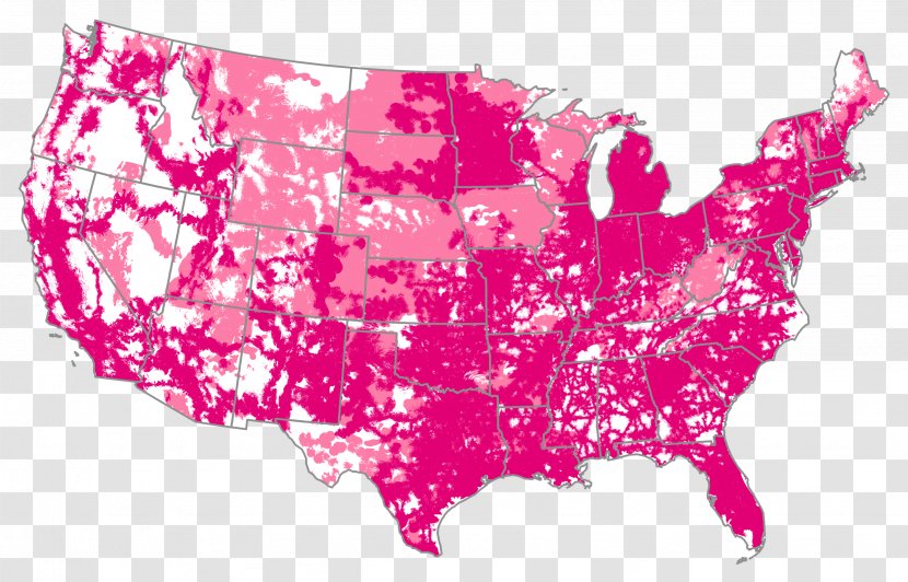 Mobile Phones T-Mobile US, Inc. Coverage Map - Silhouette - Mid-cover Transparent PNG