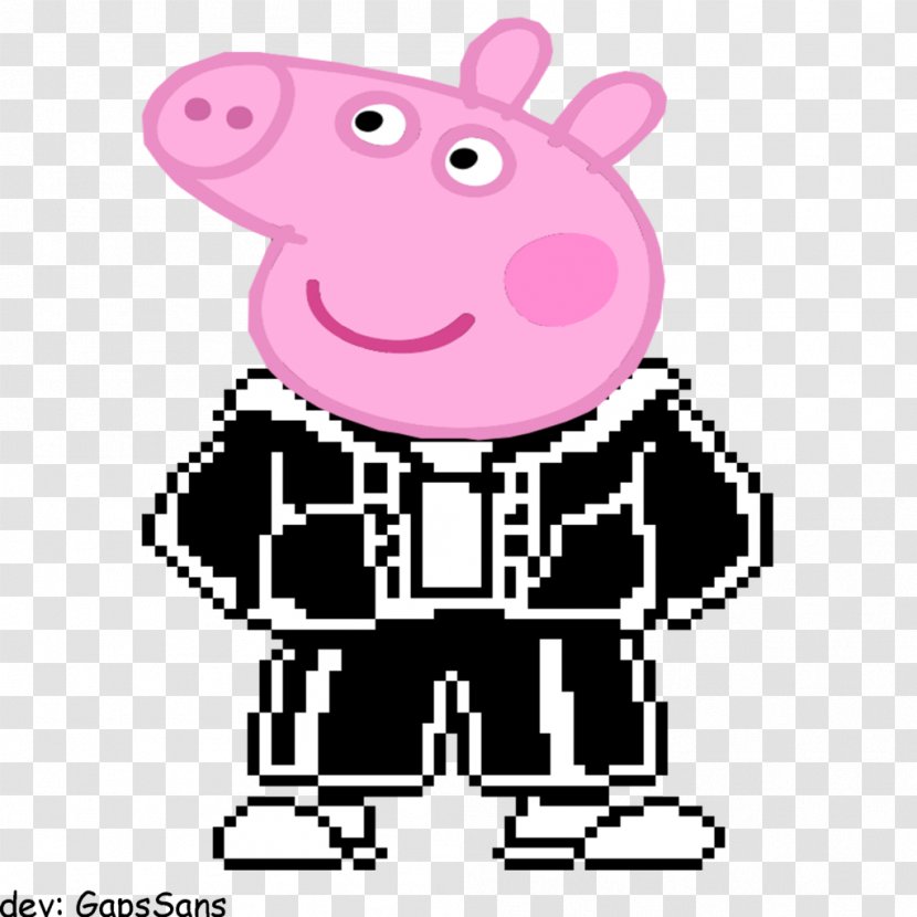 Undertale Sprite Clip Art - Pixel - PEPPA PIG Transparent PNG