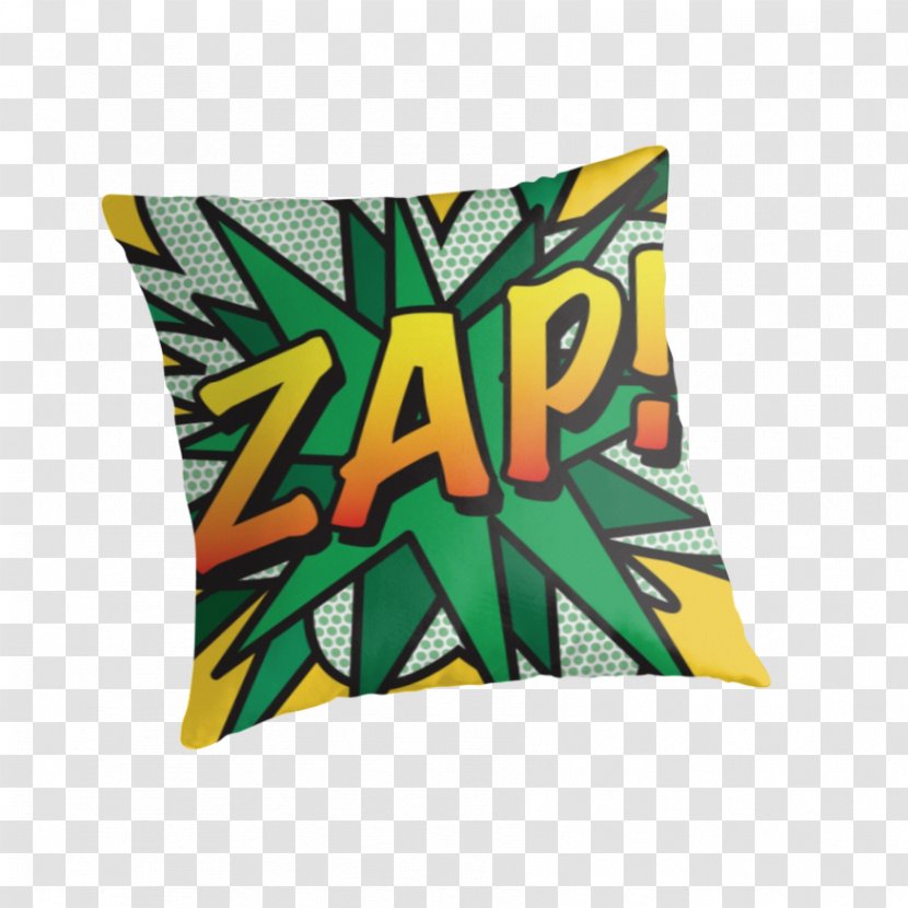 Textile Cushion Throw Pillows Comics Pop Art - Material - Zap Comic Bubble Transparent PNG