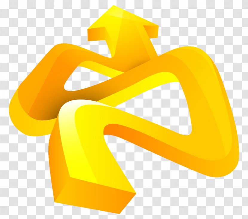 Three-dimensional Space Arrow Clip Art - Yellow - Arrows Transparent PNG