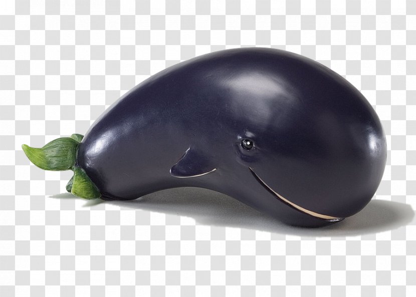 Baleen Whale Eggplant Food Vegetable - Figurine - Creative Dolphins Transparent PNG