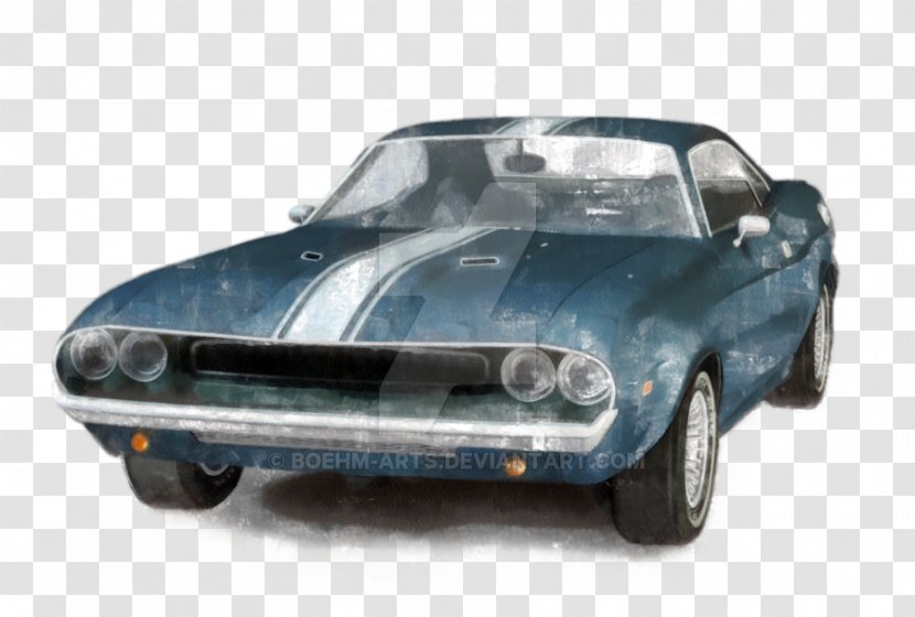 Classic Car Art Painting Muscle - Hood - Cars Transparent PNG