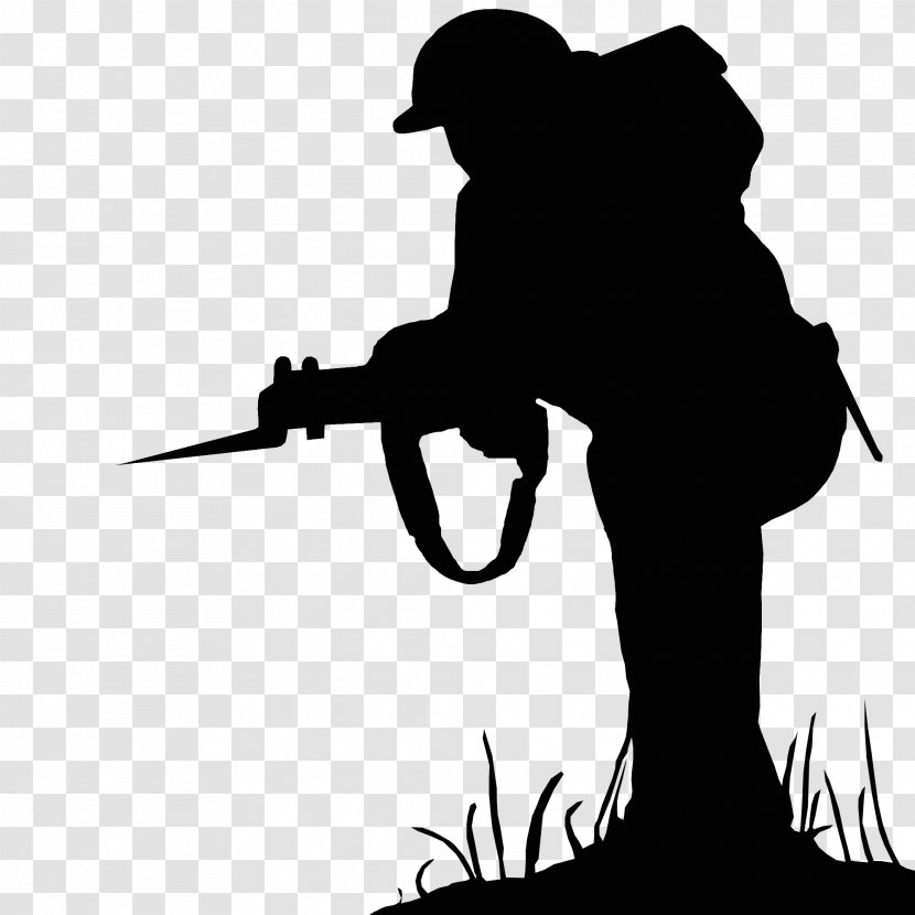 Silhouette Soldier Public Domain - Firearm - Sillhouette Transparent PNG
