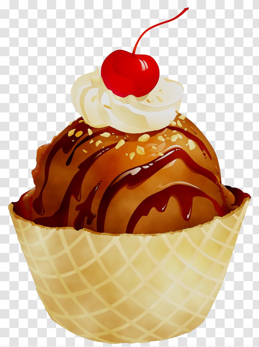 Ice Cream Cones Sundae Waffle Clip Art - Frozen Dessert - Strawberry Transparent PNG