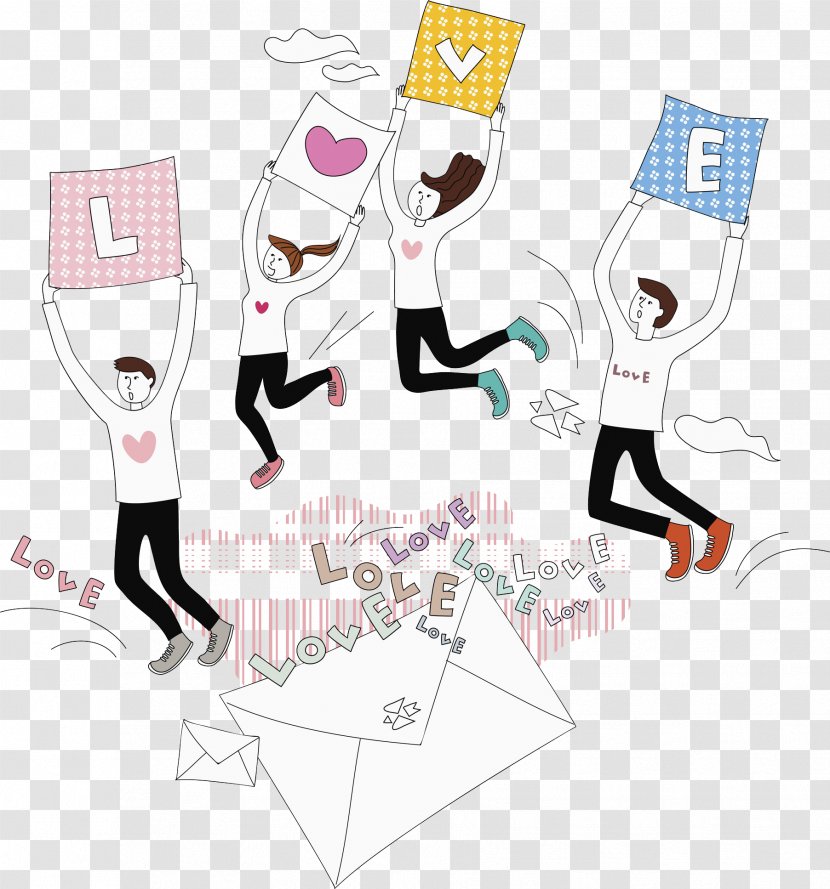 Drawing Illustration - Cartoon - Young Men And Women Transparent PNG
