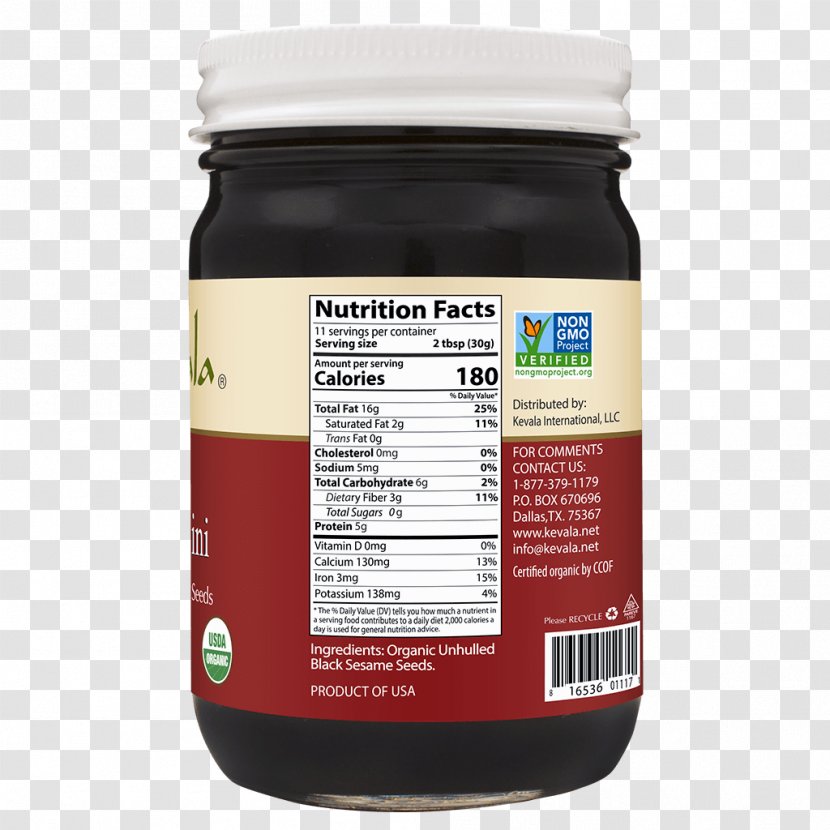 Organic Food Black Sesame Soup Tahini - Nutrition - Salt Transparent PNG