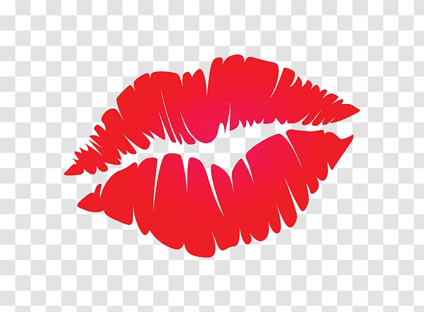 Red Lip Mouth Lipstick Logo Transparent PNG