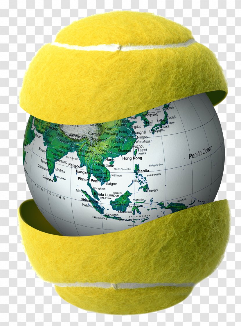 Globe World Map Wallpaper - Display Resolution - Modern Creative Yellow Tennis Transparent PNG