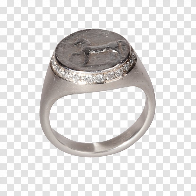Ring Diamond Jewellery Brilliant Chevalière - Platinum Transparent PNG
