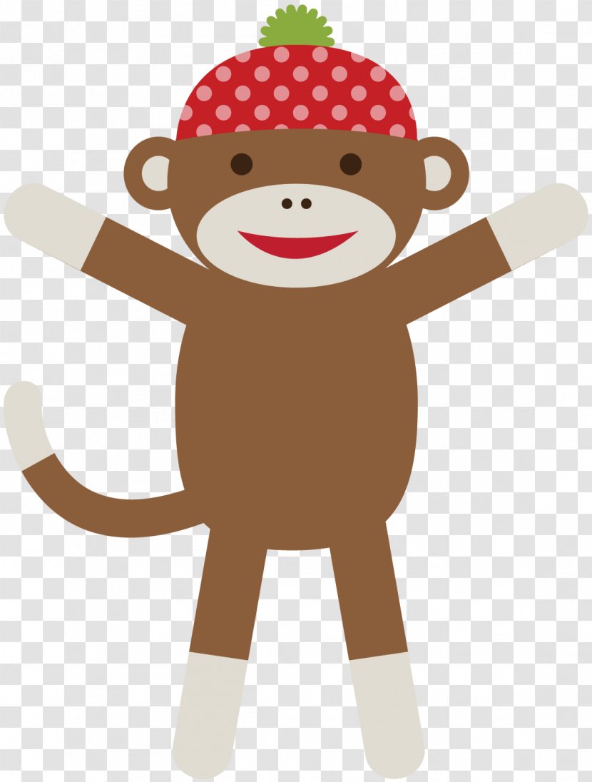 Monkey Character Fiction Clip Art - Primate - Sock Transparent PNG