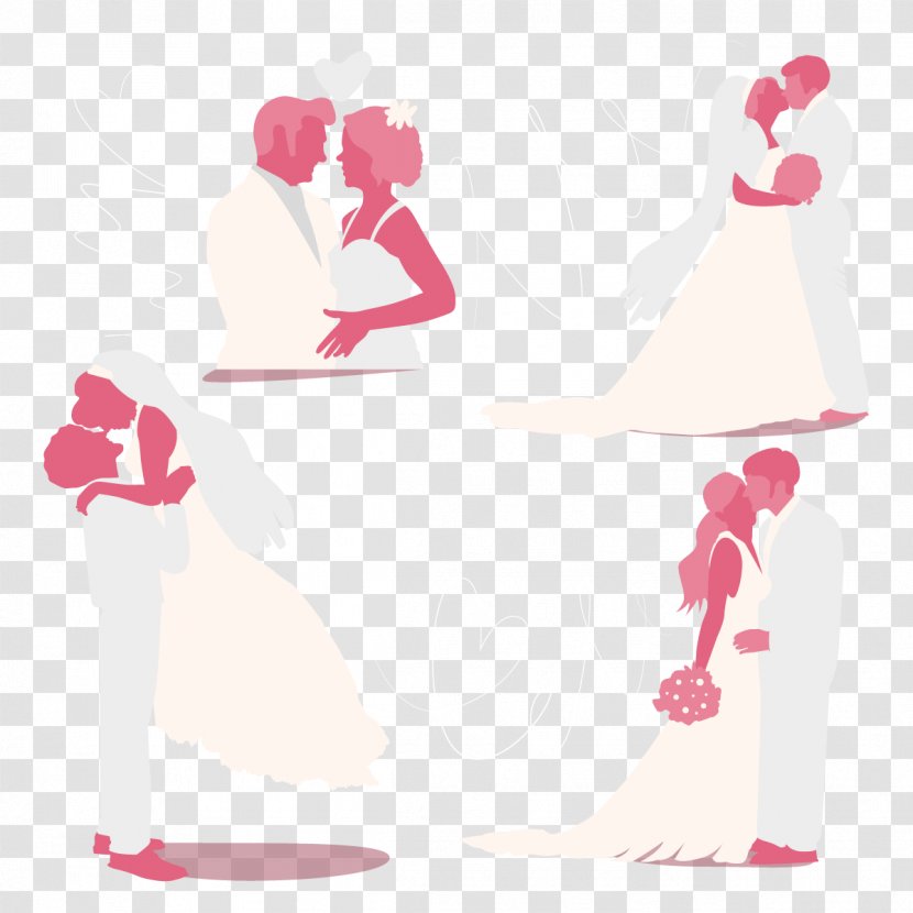 Heart Valentines Day Love Petal Illustration - Vector Silhouette Of Marriage Transparent PNG