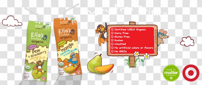 Organic Food Baby Juice Ella's Kitchen - Supper - Milk Packaging Transparent PNG