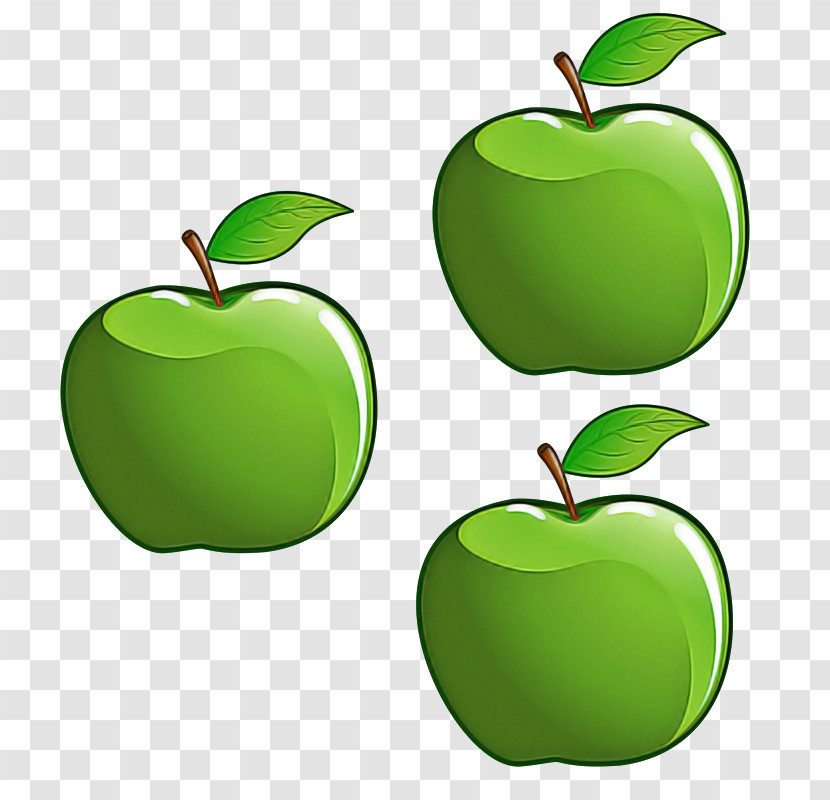 Green Apple Fruit Granny Smith Leaf Transparent PNG