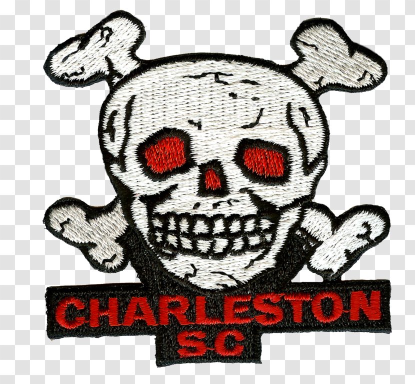 Charleston Embroidery Jolly Roger Skull And Crossbones - Watercolor Transparent PNG