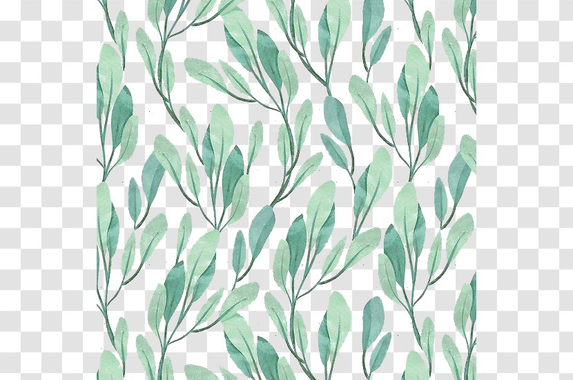 Teal Pin Motif Pattern - Accent Wall - Light Green Leaves Background Transparent PNG