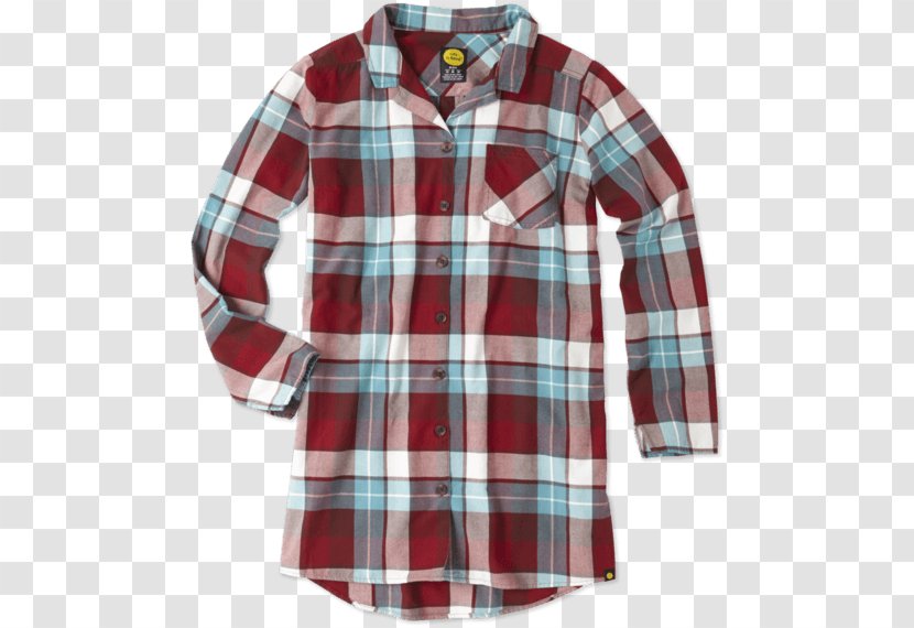 Sleeve Tartan Shirt Button Outerwear Transparent PNG