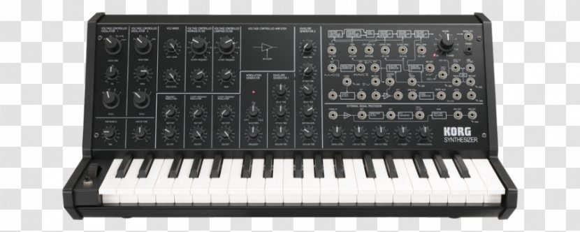 Korg MS-20 Sound Synthesizers Analog Synthesizer Musical Keyboard - Electronic - Mini Synth Transparent PNG