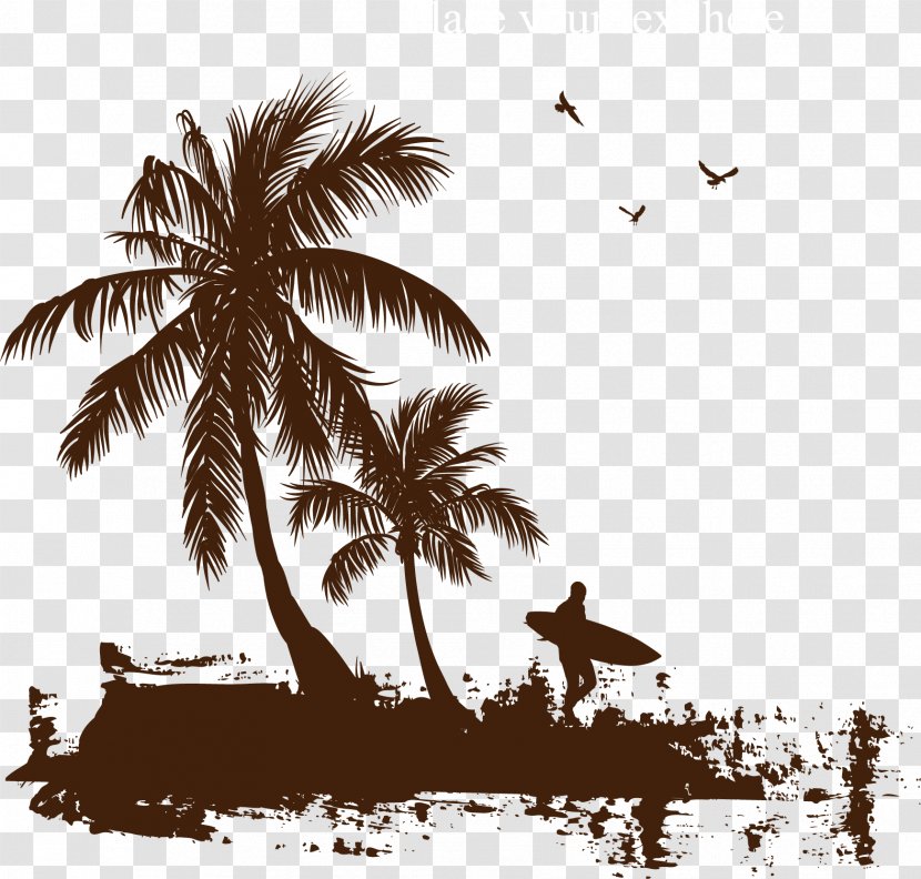 Printed T-shirt Coconut Arecaceae - Beach Tree Transparent PNG