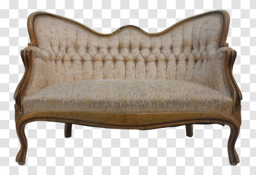 Loveseat Wood Couch Antique - French Transparent PNG