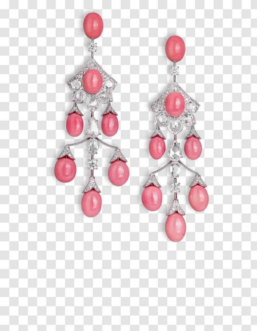 Earring Jewellery Gemstone Pearl Diamond - Ruby - Conch Transparent PNG