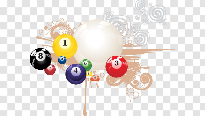 Billiard Ball Billiards Eight-ball Pool Snooker - Cue Stick - Painted Pattern Elements Transparent PNG